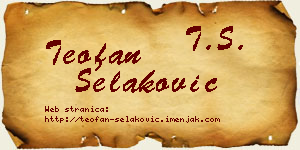 Teofan Selaković vizit kartica